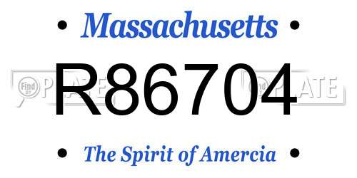 R86704 Massachusetts License Plate