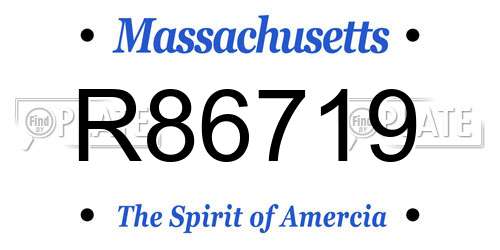 R86719 Massachusetts License Plate