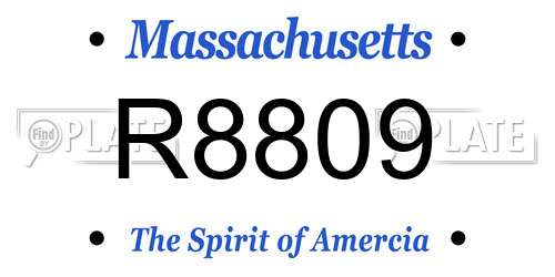 R8809 Massachusetts License Plate