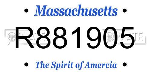R881905 Massachusetts License Plate