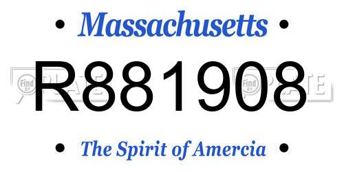 R881908 Massachusetts License Plate