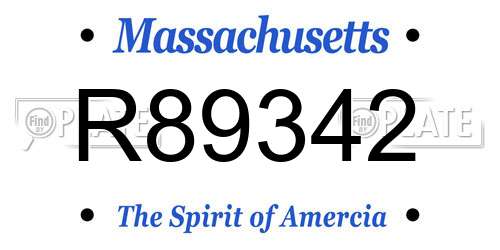R89342 Massachusetts License Plate
