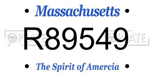 R89549 Massachusetts License Plate