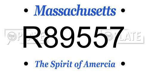 R89557 Massachusetts License Plate