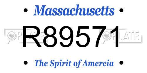 R89571 Massachusetts License Plate