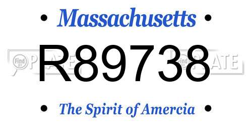 R89738 Massachusetts License Plate