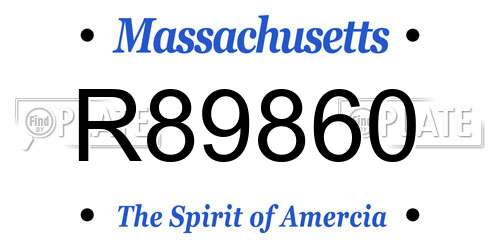 R89860 Massachusetts License Plate