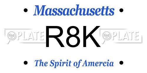 R8K Massachusetts License Plate