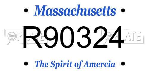 R90324 Massachusetts License Plate