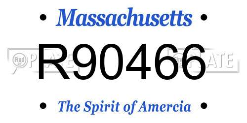 R90466 Massachusetts License Plate