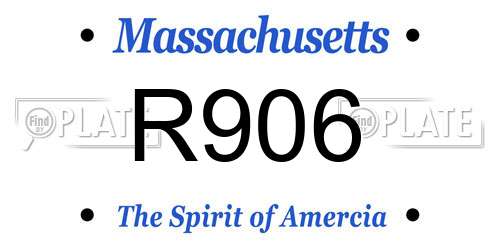 R906 Massachusetts License Plate