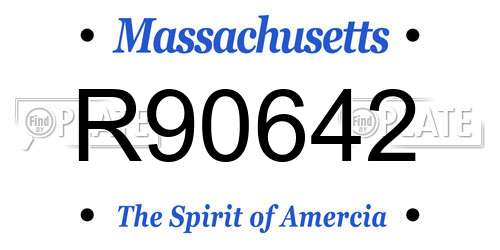 R90642 Massachusetts License Plate