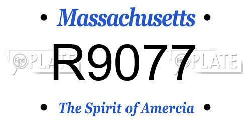 R9077 Massachusetts License Plate