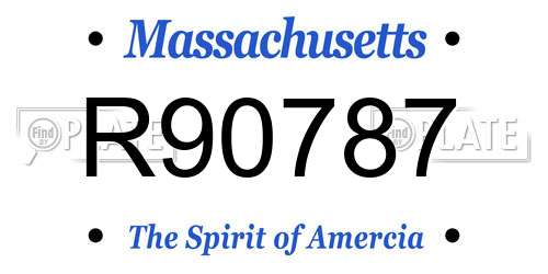 R90787 Massachusetts License Plate