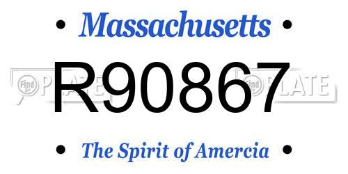 R90867 Massachusetts License Plate