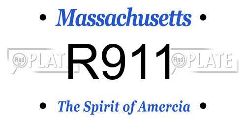 R911 Massachusetts License Plate