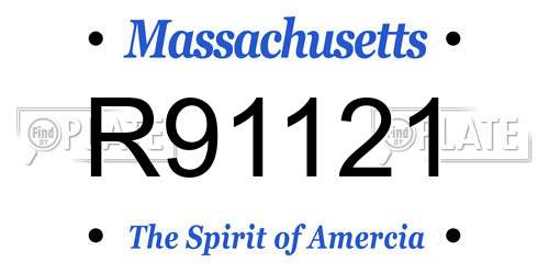 R91121 Massachusetts License Plate