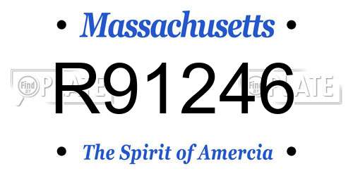 R91246 Massachusetts License Plate