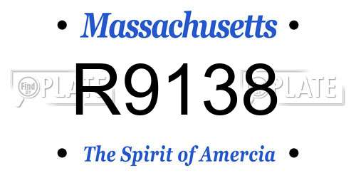 R9138 Massachusetts License Plate