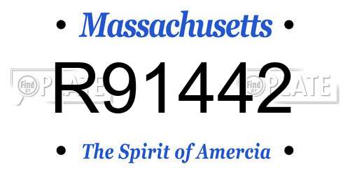 R91442 Massachusetts License Plate