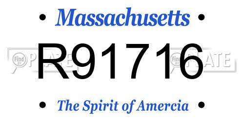 R91716 Massachusetts License Plate