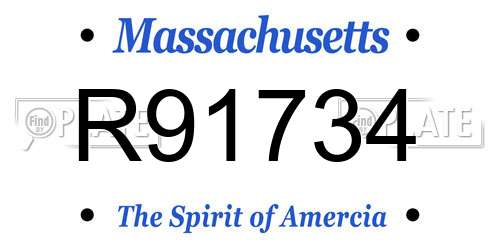 R91734 Massachusetts License Plate