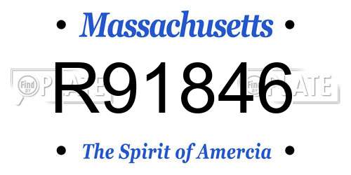 R91846 Massachusetts License Plate