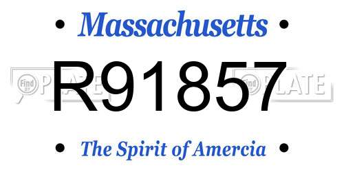 R91857 Massachusetts License Plate
