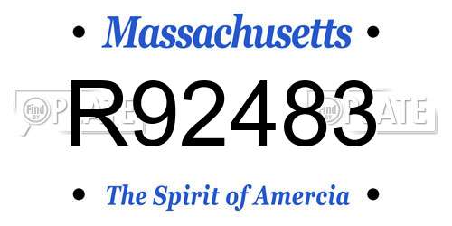 R92483 Massachusetts License Plate