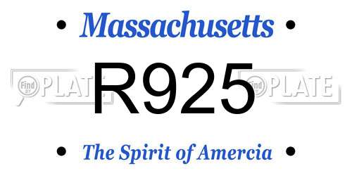 R925 Massachusetts License Plate