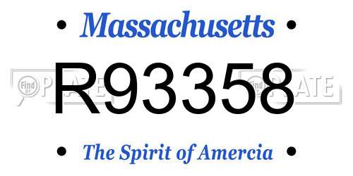 R93358 Massachusetts License Plate