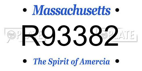 R93382 Massachusetts License Plate