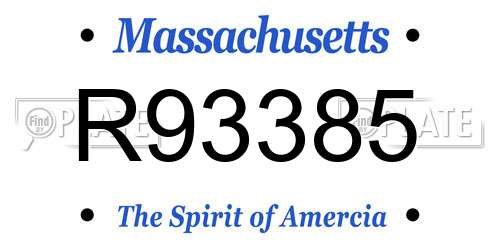 R93385 Massachusetts License Plate