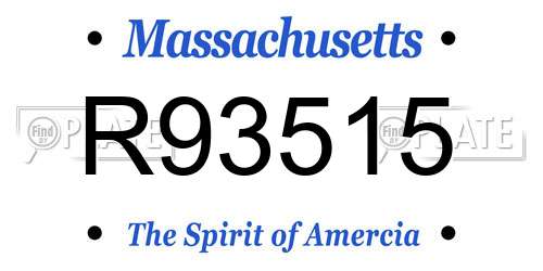 R93515 Massachusetts License Plate
