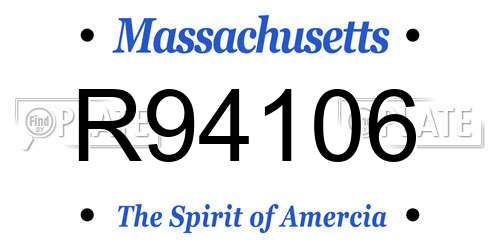 R94106 Massachusetts License Plate