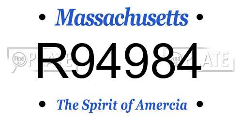 R94984 Massachusetts License Plate
