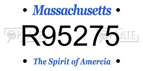 R95275 Massachusetts License Plate