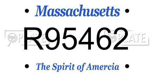 R95462 Massachusetts License Plate