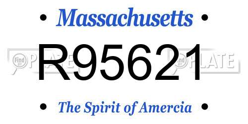 R95621 Massachusetts License Plate