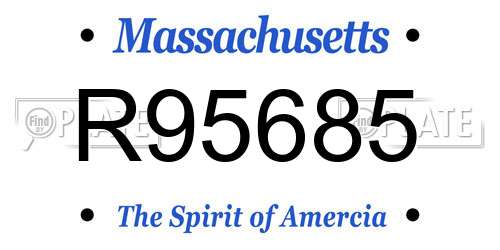 R95685 Massachusetts License Plate