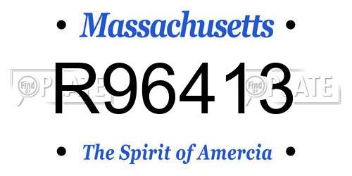 R96413 Massachusetts License Plate