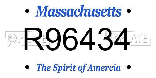 R96434 Massachusetts License Plate