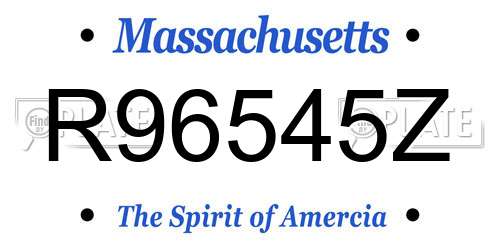 R96545Z Massachusetts License Plate
