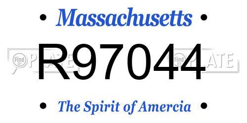 R97044 Massachusetts License Plate