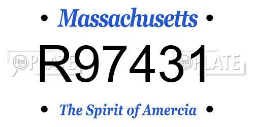 R97431 Massachusetts License Plate