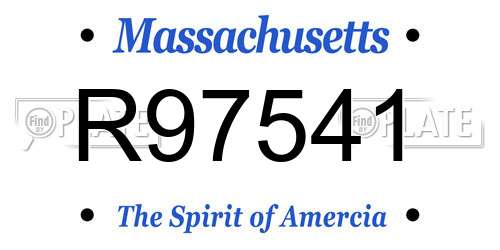 R97541 Massachusetts License Plate