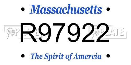 R97922 Massachusetts License Plate