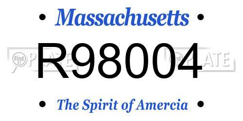 R98004 Massachusetts License Plate