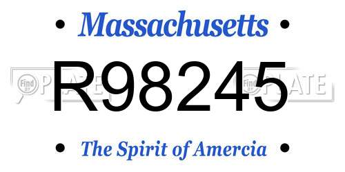 R98245 Massachusetts License Plate