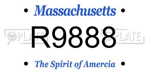 R9888 Massachusetts License Plate